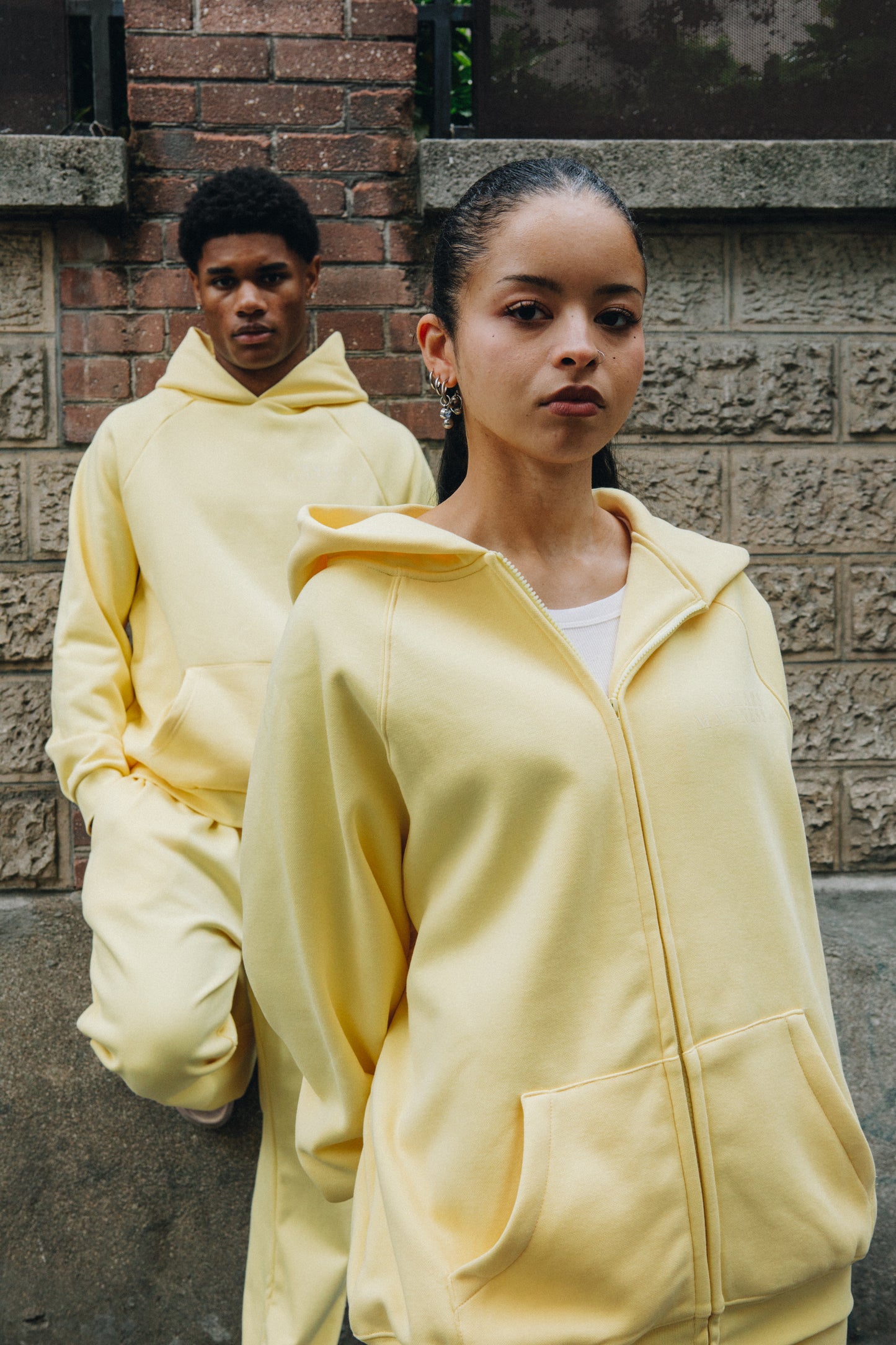 Zip-Up Hoodie- Yellow